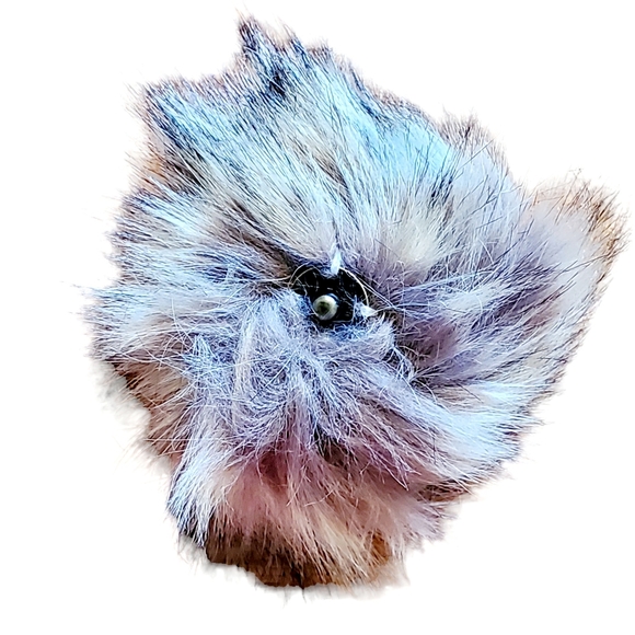 Red knit hat with single tan pom - Picture 6 of 6